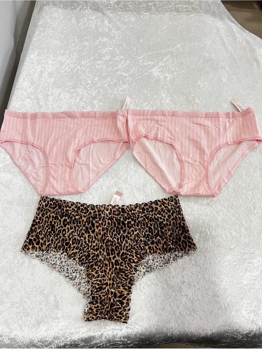 Victoria's Secret Lot Of 3 Underwear Panties Brief Size Large Lace